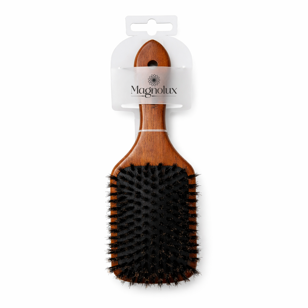 Magnolux Wooden Paddle Bristle Hair Brush
