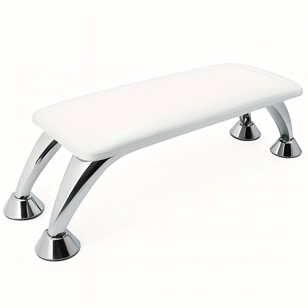 Metal-Leg Manicure Hand Rest - White