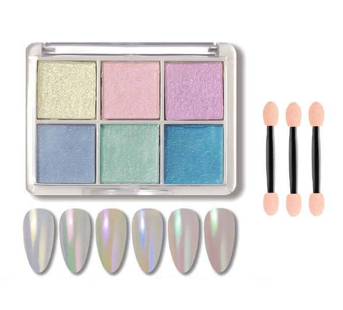 6-in-1 Mirror Nail Art Powder Palette - 1