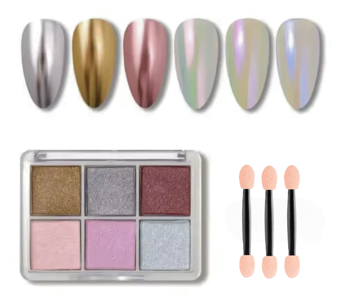 6-in-1 Mirror Nail Art Powder Palette - 10