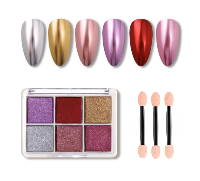 6-in-1 Mirror Nail Art Powder Palette - 13