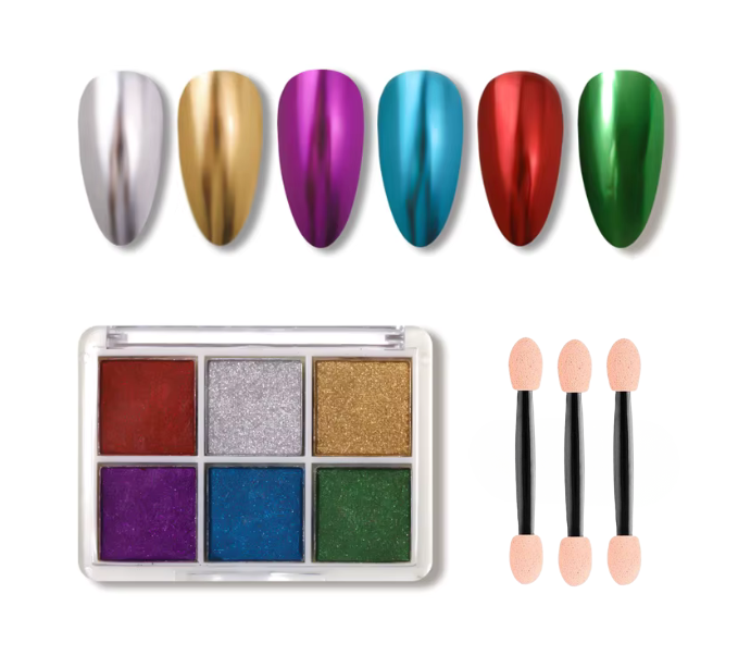 6-in-1 Mirror Nail Art Powder Palette - 14
