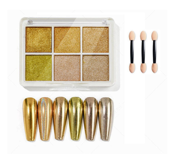 6-in-1 Mirror Nail Art Powder Palette - 3