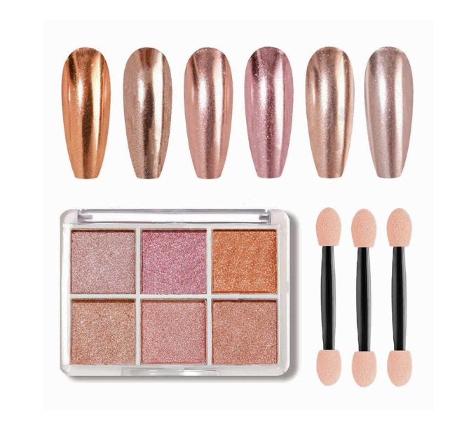 6-in-1 Mirror Nail Art Powder Palette - 7