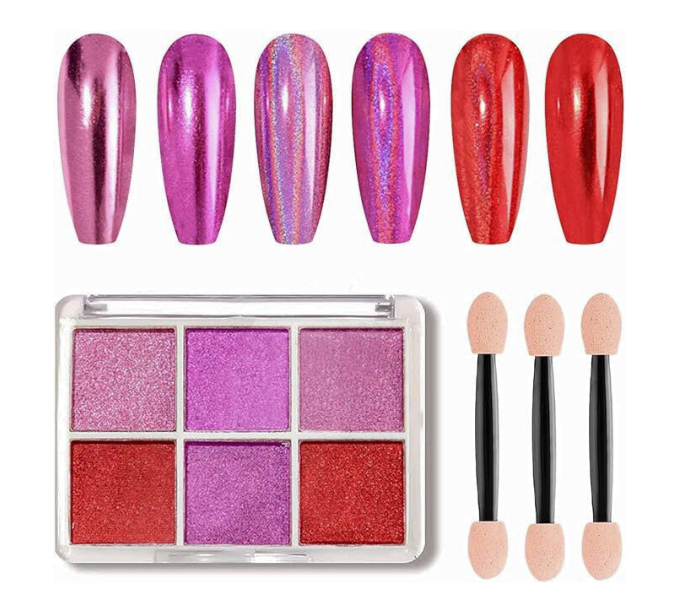 6-in-1 Mirror Nail Art Powder Palette - 8