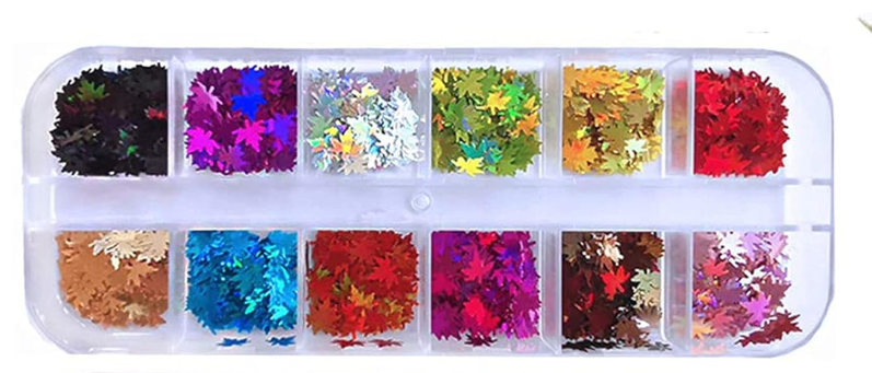 Nail Art Flakes Box - Leaves