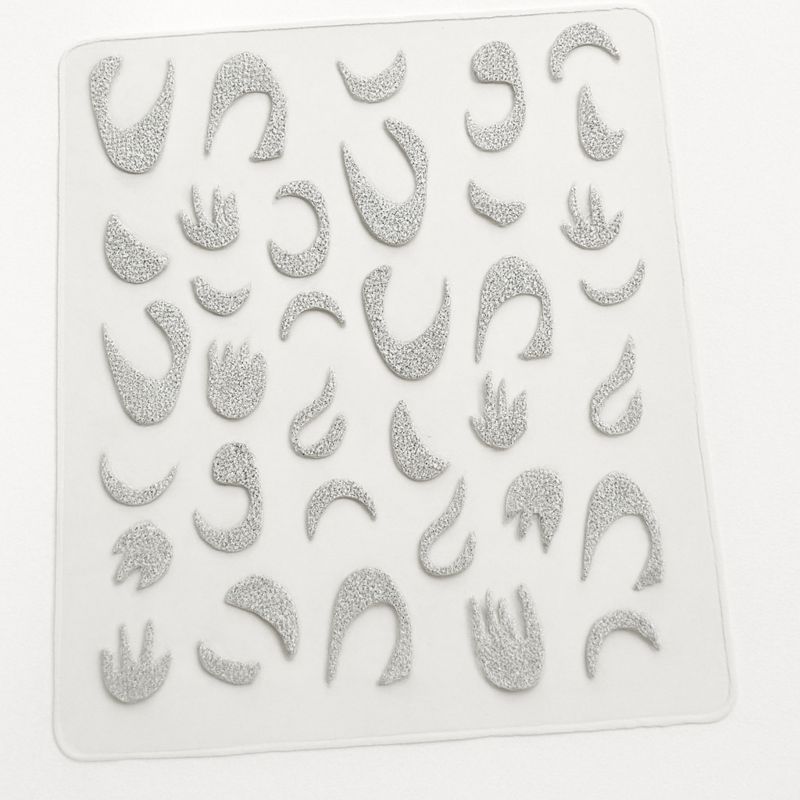 Nail Art Stickers - Silver Glitter