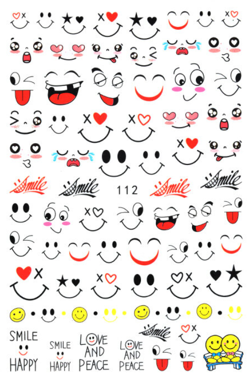Nail Art Stickers - Smiley