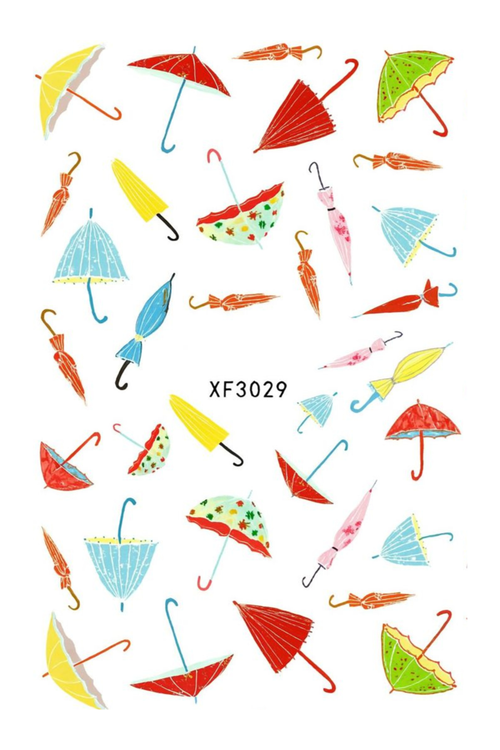 Nail Art Stickers - Umbrellas