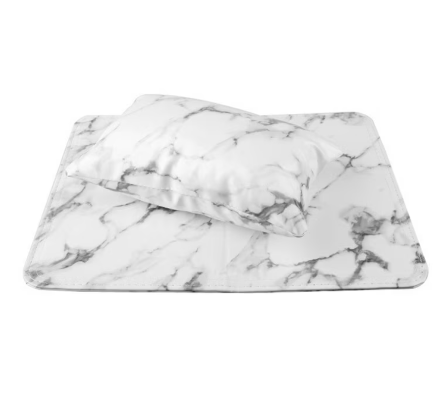 Nail Table Mat & Pillow - Marble