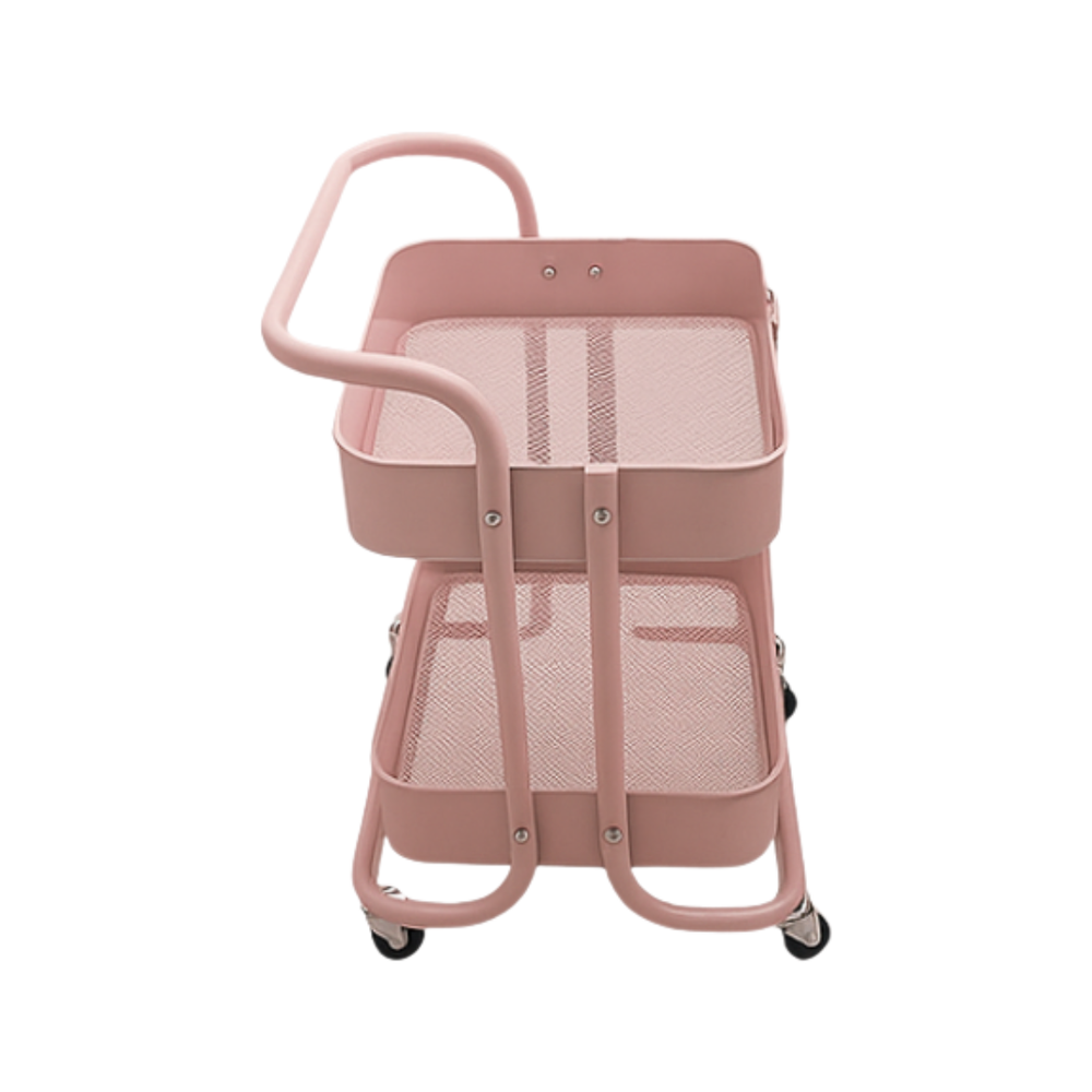 2-Tier Metal Trolley - Pink