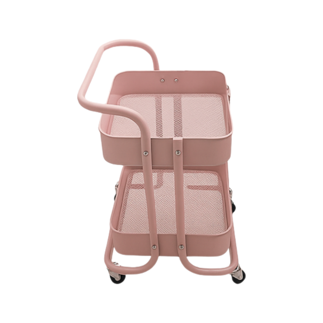 2-Tier Metal Trolley - Pink