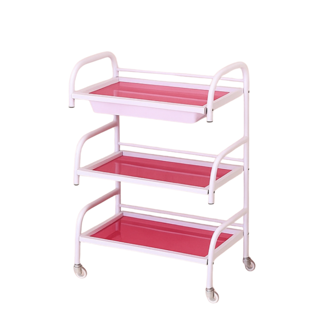 3-Tier Glass Trolley - Black