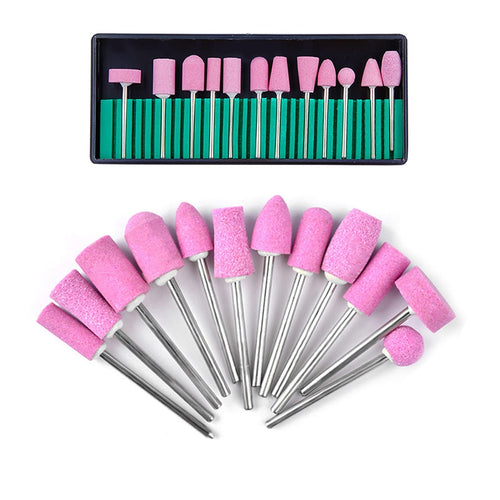 12-Piece Pink Nail Drill Bit Set