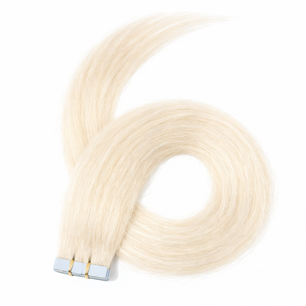 10 Double Tape-In Human Hair Extensions - Platinum Blonde