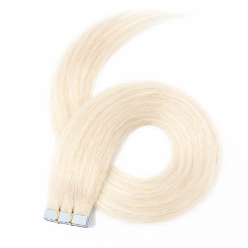 10 Double Tape-In Human Hair Extensions - Platinum Blonde