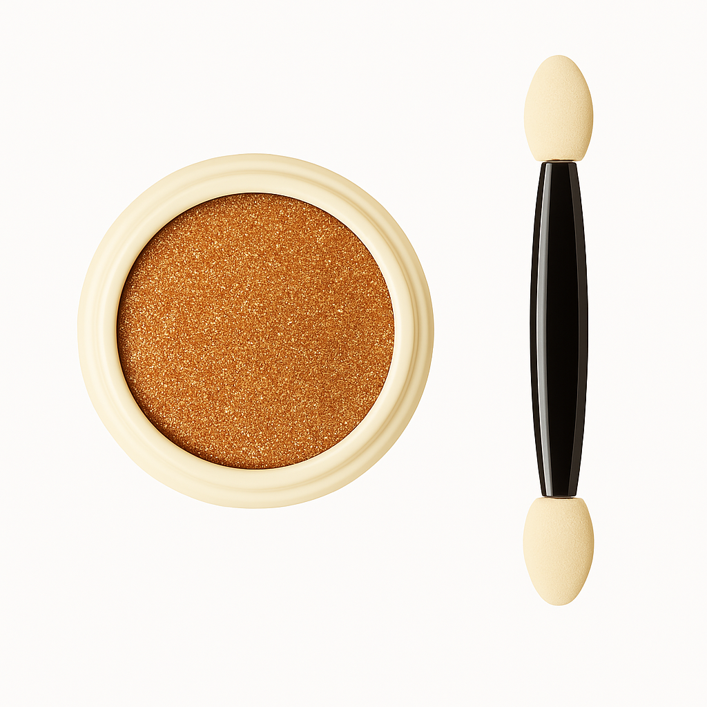 Pressed Mirror Nail Powder - Golden Orange