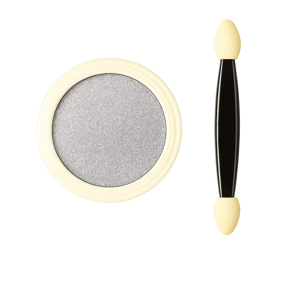 Pressed Mirror Nail Powder - Silver