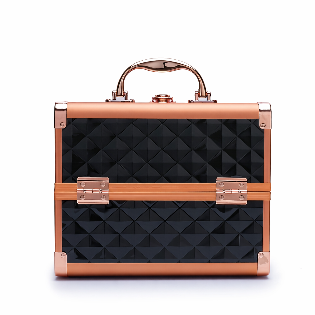 Professional Makeup Storage Case - Black &amp; Gold