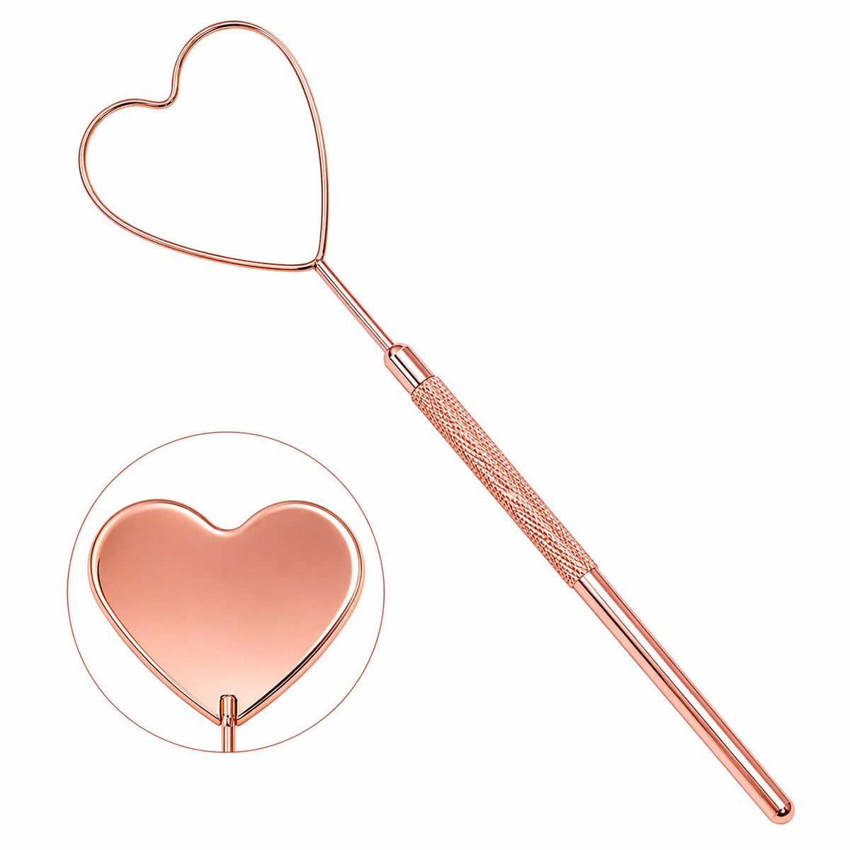 Heart Shape Lash Mirror - Rose Gold