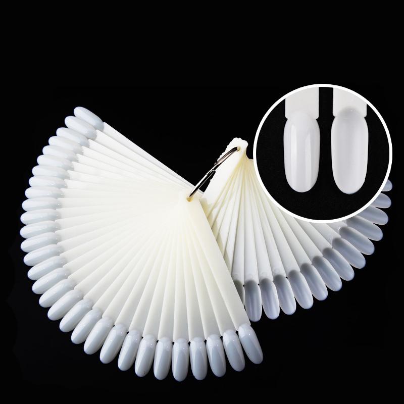 Round Nail Color Swatch Sticks with Ring - White