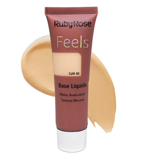 Ruby Rose Feels Liquid Foundation - Café com leite 40