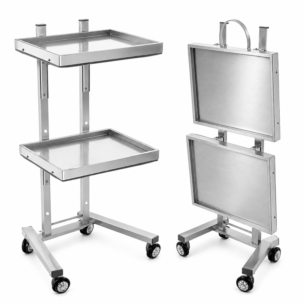 Stainless Steel Rolling Salon Trolley