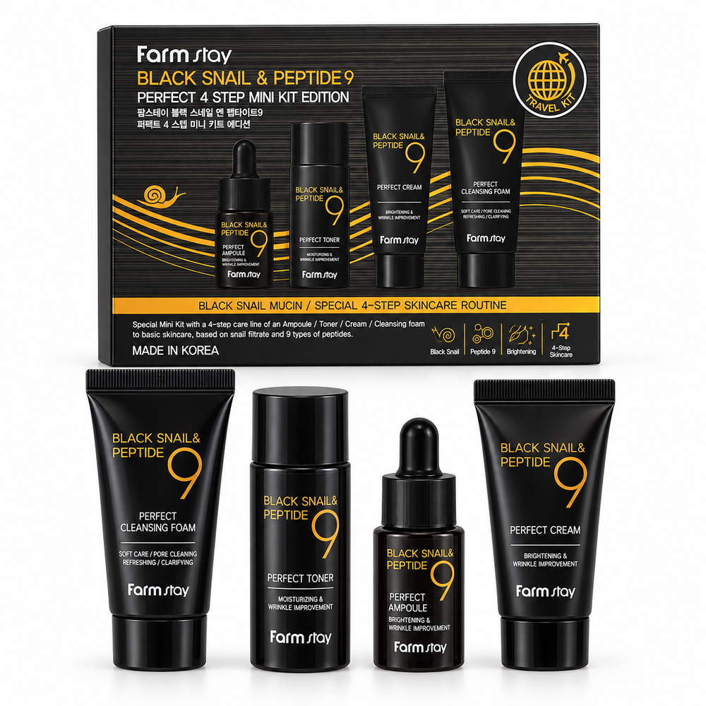 Farmstay Black Snail & Peptide 9 Perfect 4 Step Mini Kit