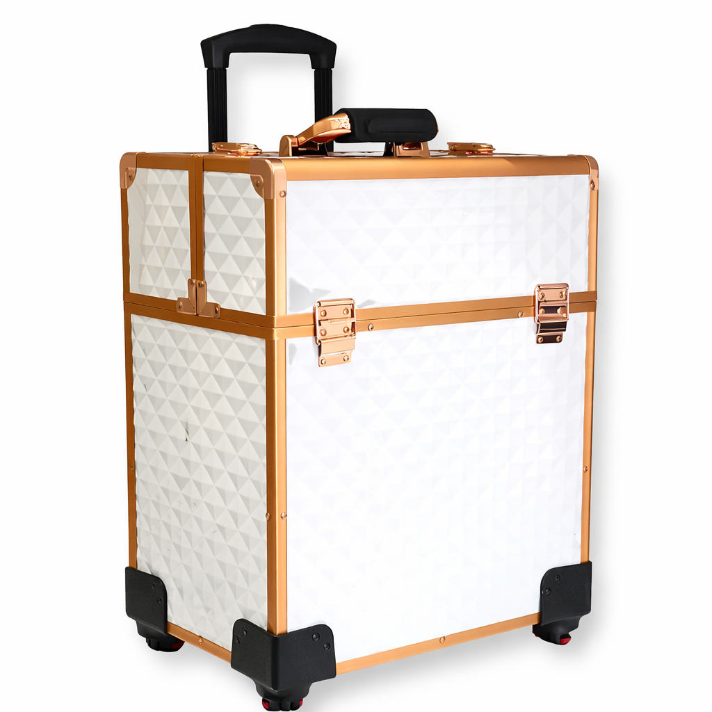 Textured Rolling Makeup Case - White