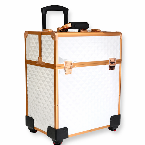 Textured Rolling Makeup Case - White