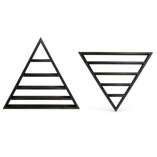 Double Triangle Wall Display Stand - Black