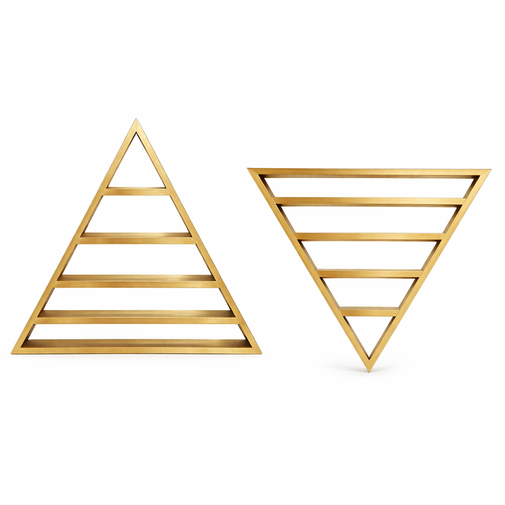 Double Triangle Wall Display Stand - Gold