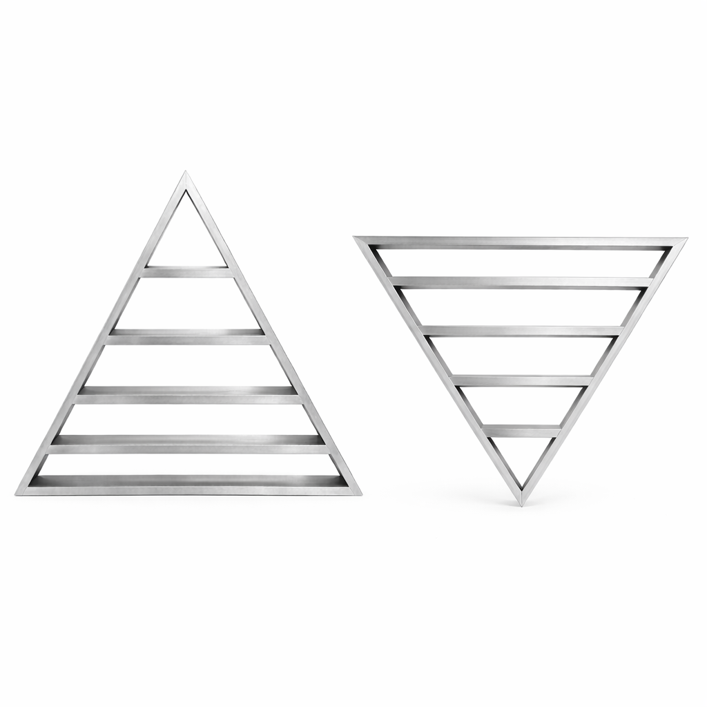 Double Triangle Wall Display Stand - Silver