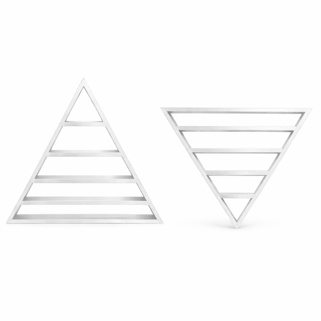 Double Triangle Wall Display Stand - White