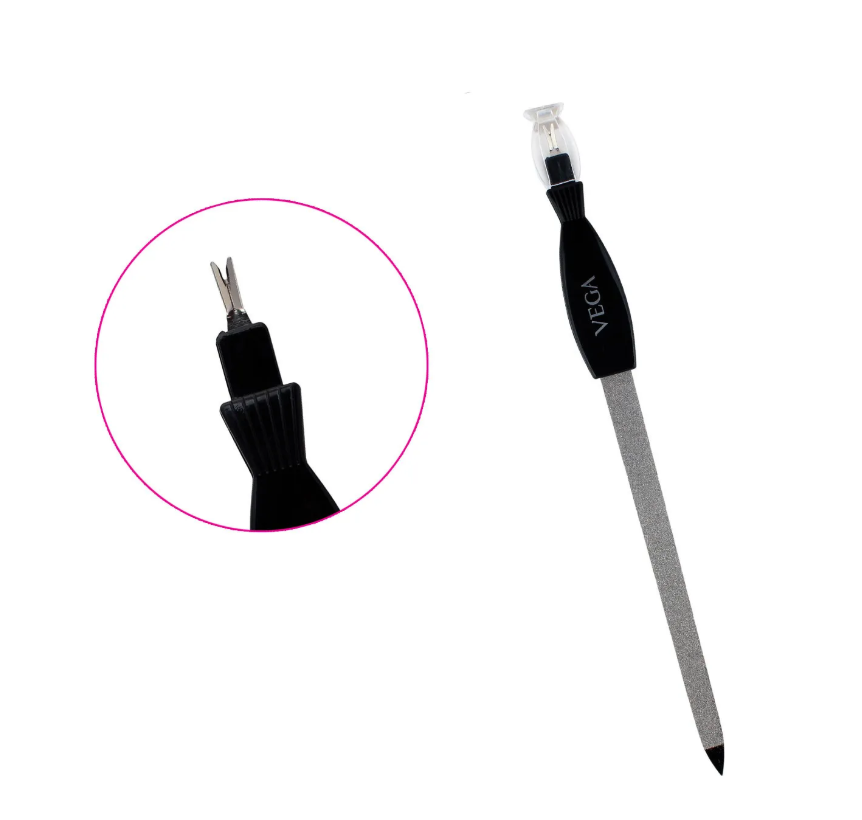 Vega Metal Nail File with Cuticle Cleaner