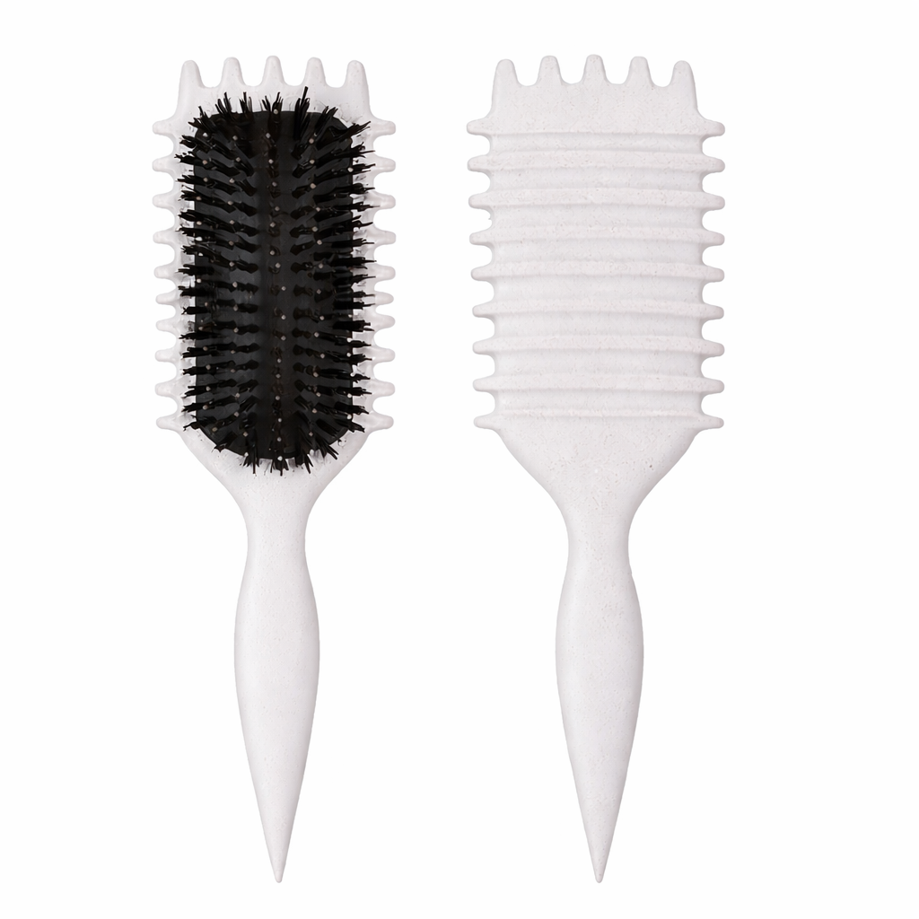 Curl Defining & Detangling Hair Brush - White