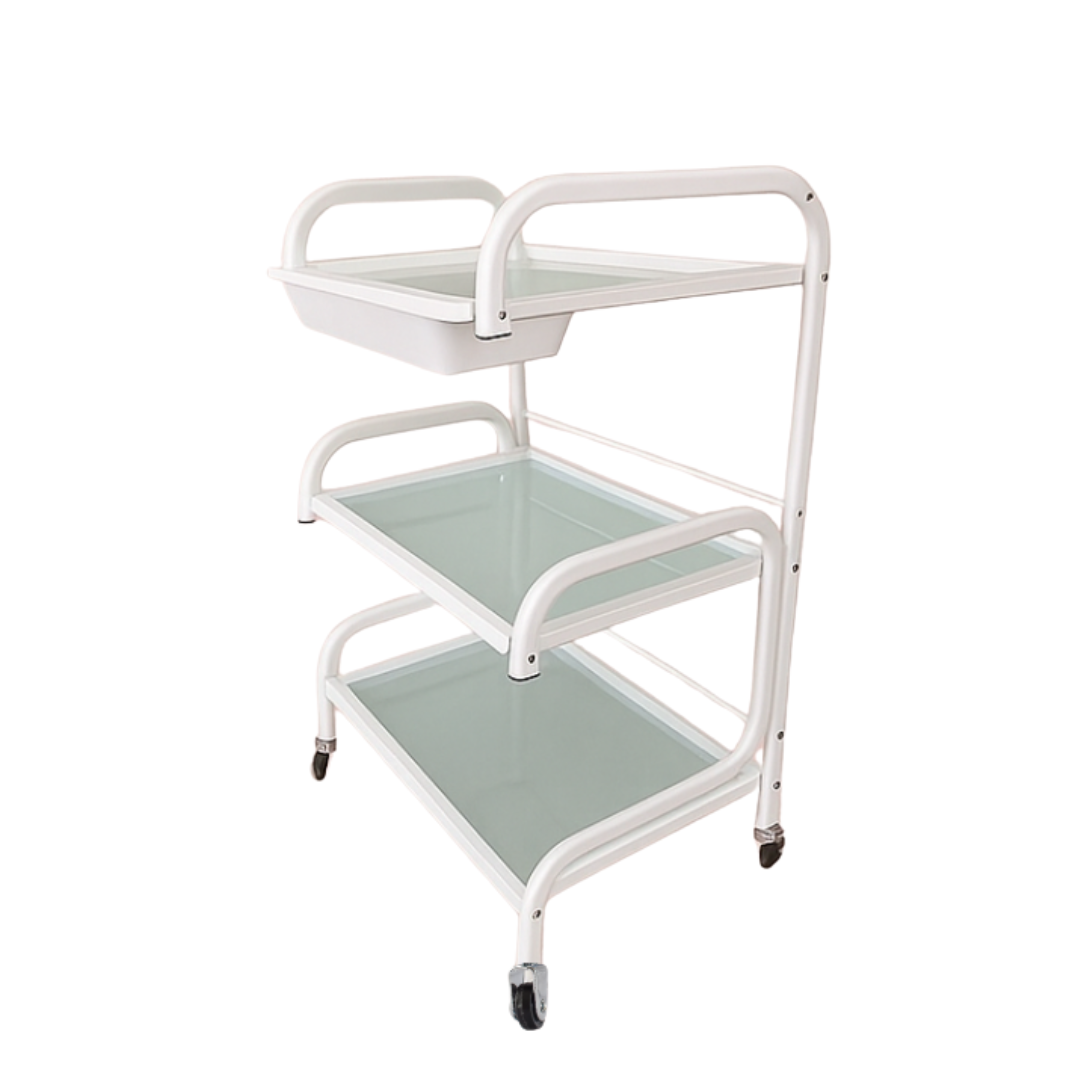 3-Tier Glass Trolley - Grey