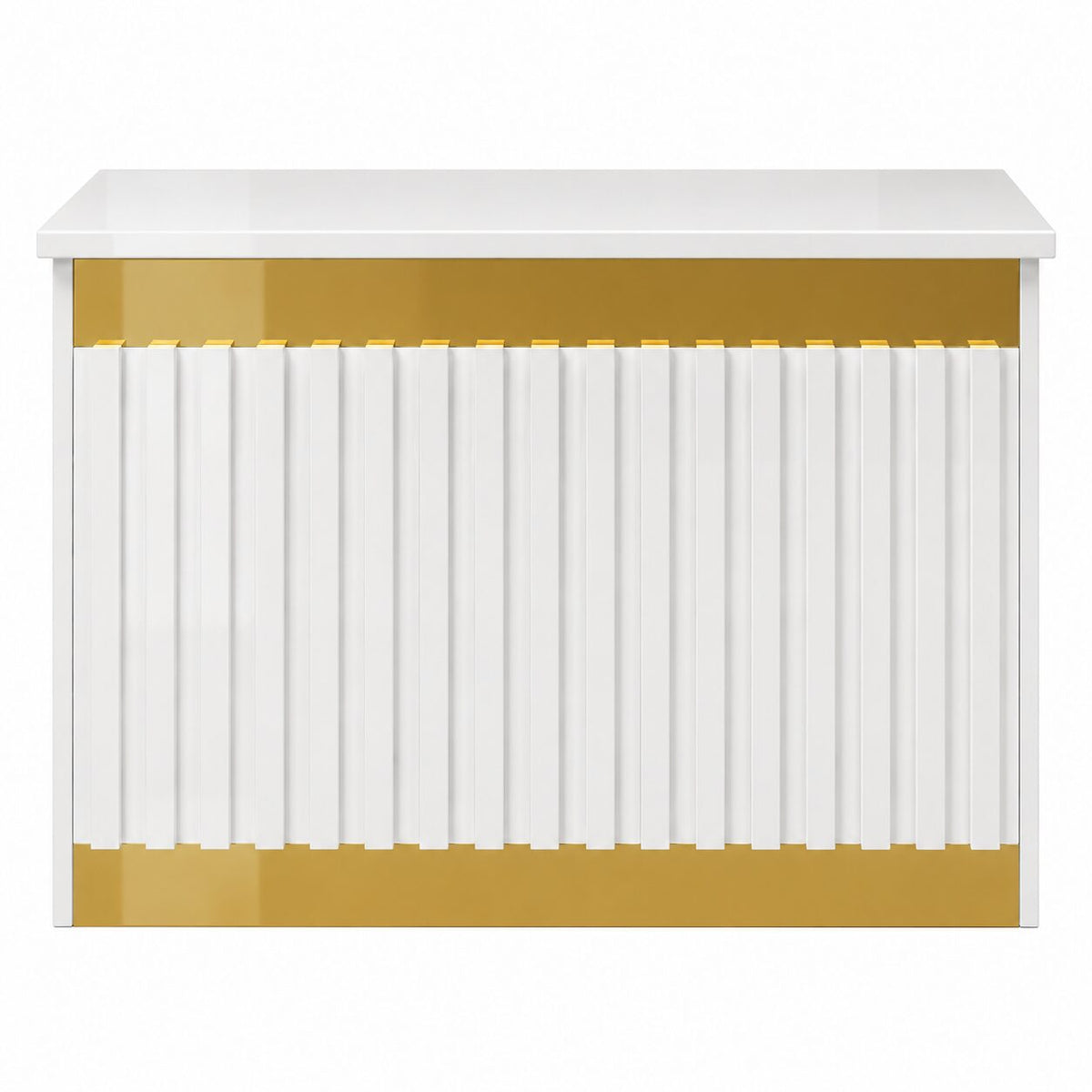 White & Gold Fluted Reception Desk