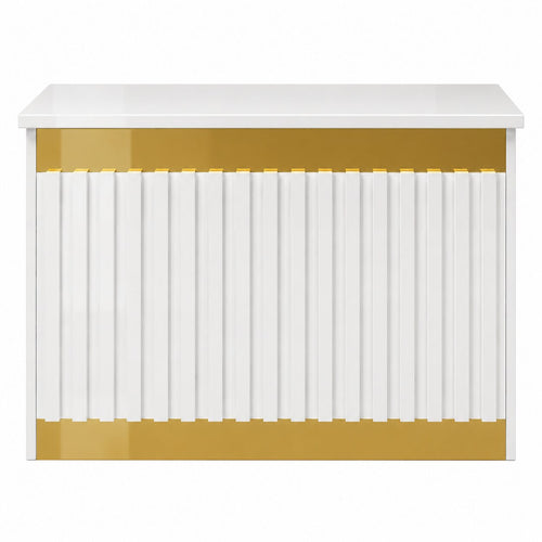 White & Gold Fluted Reception Desk