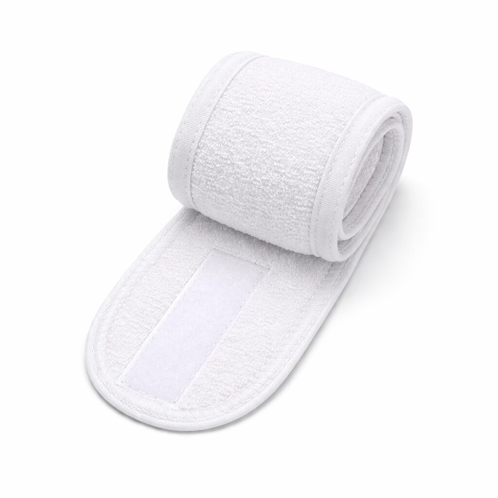 Adjustable Facial Headband - White