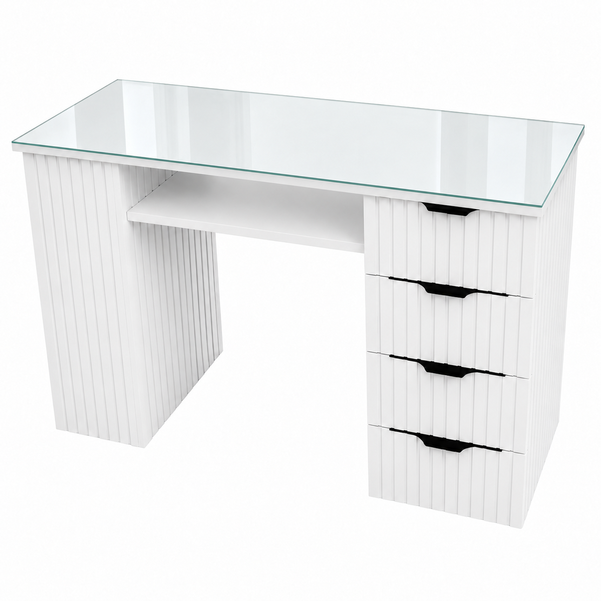 Luxury Manicure Workstation with Storage Cabinet & 4 Drawers