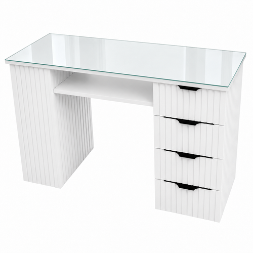 Luxury Manicure Workstation with Storage Cabinet & 4 Drawers
