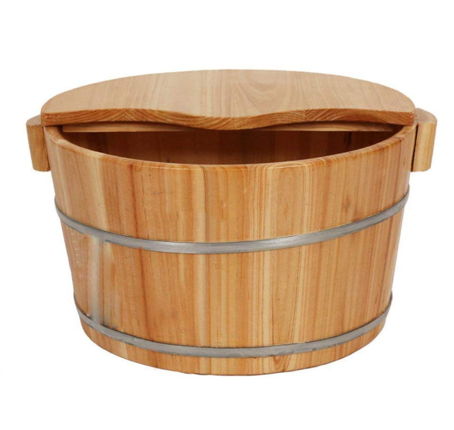 Wooden Foot Bath Bucket With Lid
