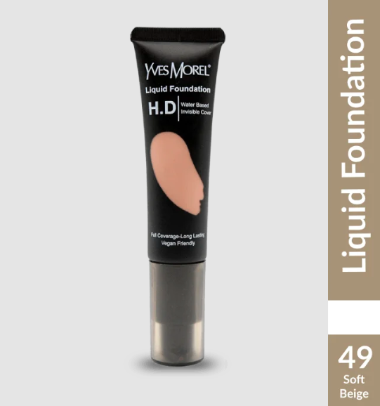 Yves Morel Liquid Foundation Silk Finish Longwear - 49 – Soft Beige