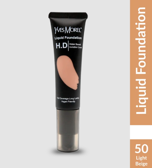 Yves Morel Liquid Foundation Silk Finish Longwear - 50 – Light Beige